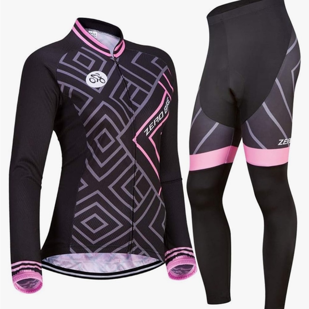 Women’s Breathable long sleeve Bicycle Cycling Suit MeshPants Set UV Protective